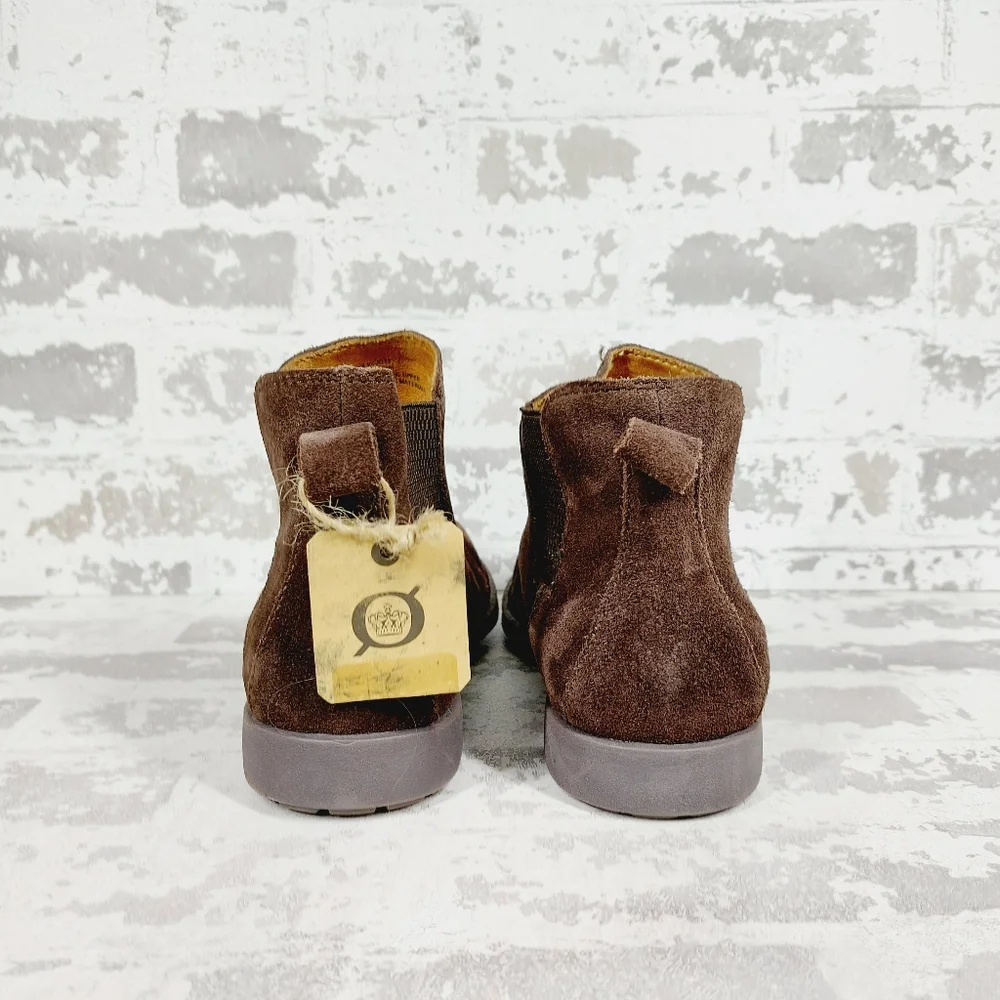 New Born Eli Men's Brown Suede Round Toe Chelsea Boots D676 - Picture 4 of 10